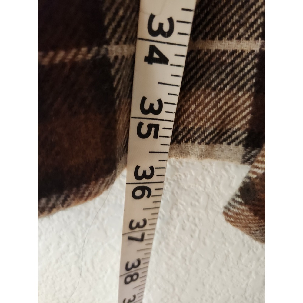 Vintage Esprit Plaid Midi Skirt 6 Brown Wool Blend USA Academia Cottagecore - Picture 2 of 5